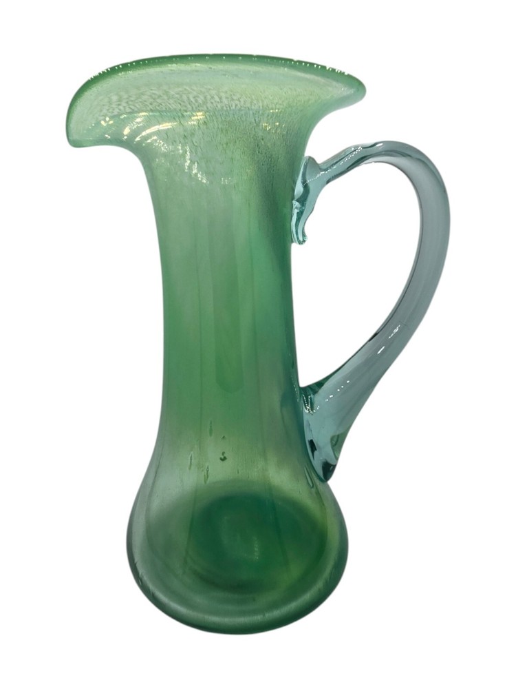 Terence MacSweeney Killarney Kerry Ireland 11 Inch Green Art Glass Water Pitcher