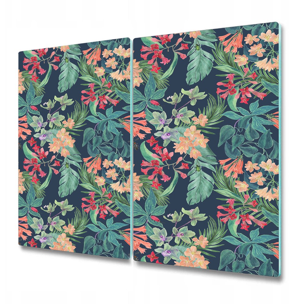 Glass Worktop Saver Tropical composition Watercolour Colourful 2x30x52