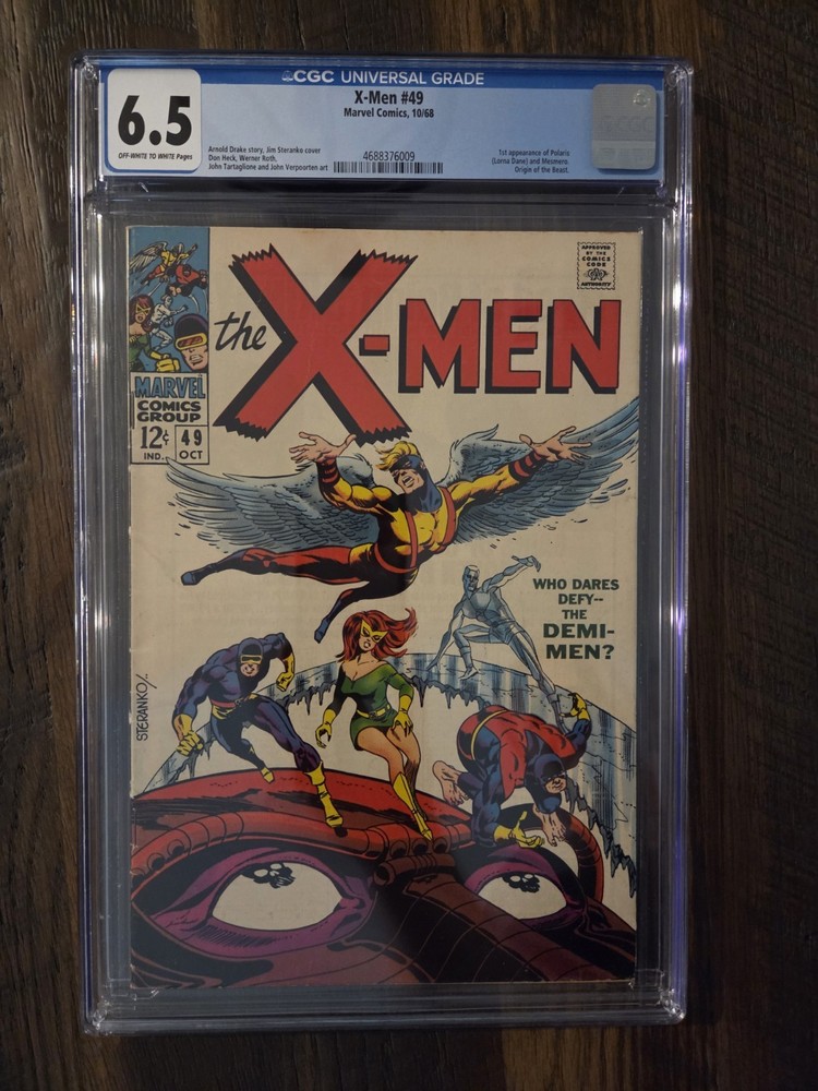 X-Men # 49, CGC 6.5, 1st Polaris & Mesmero, Steranko Cover, Marvel 1968