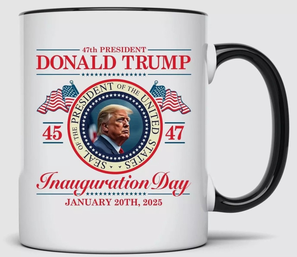 45TH AND 47TH PRESIDENT DONALD TRUMP COMMEMORATIVE INAUGURATION MUG JANUARY 2025