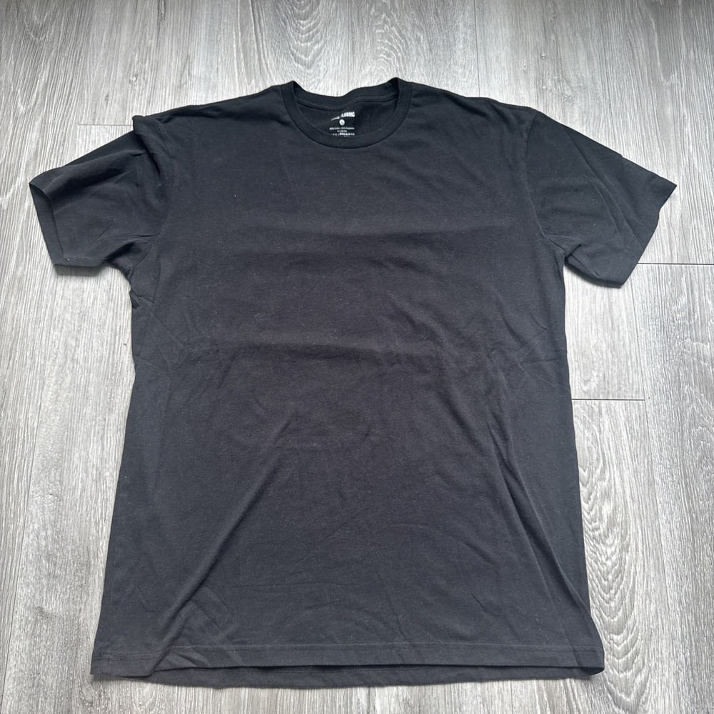 True Classic Men's Short Sleeve Black Crew Neck Large