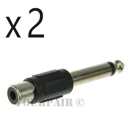2 Pack Lot - RCA Female to 1/4