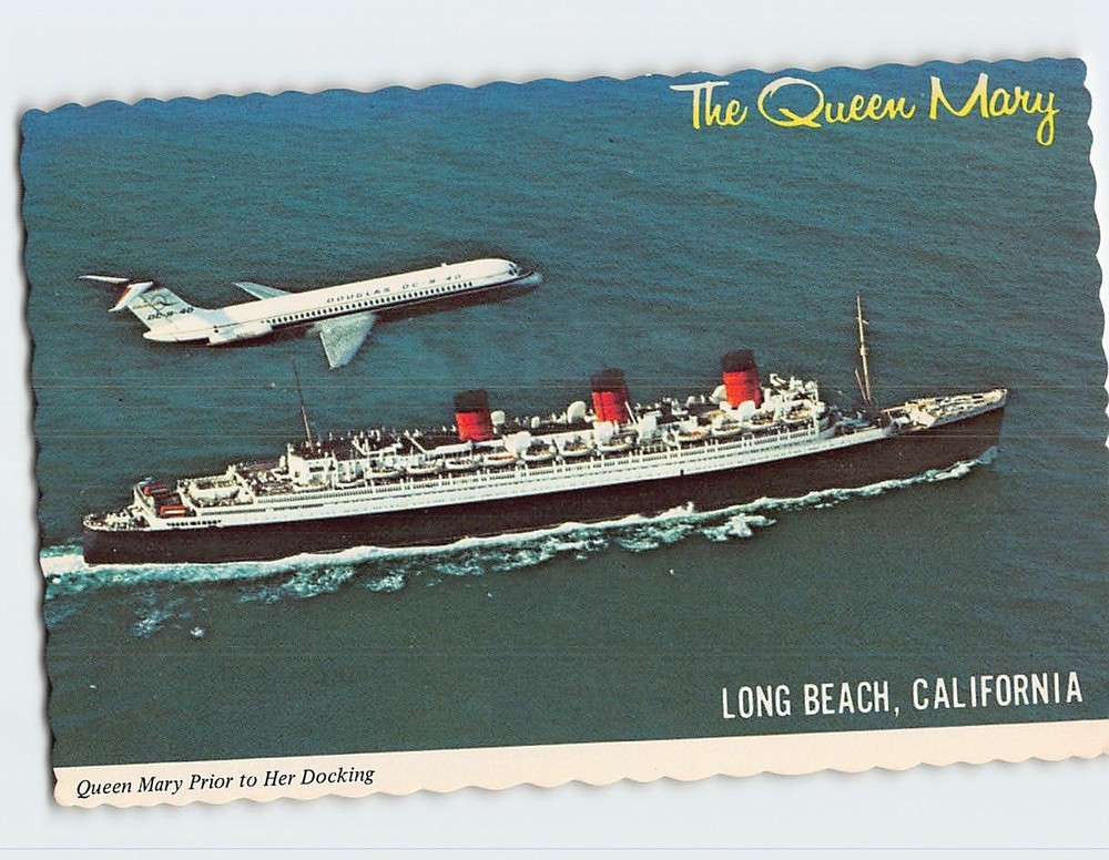 Postcard The Queen Mary Long Beach California USA