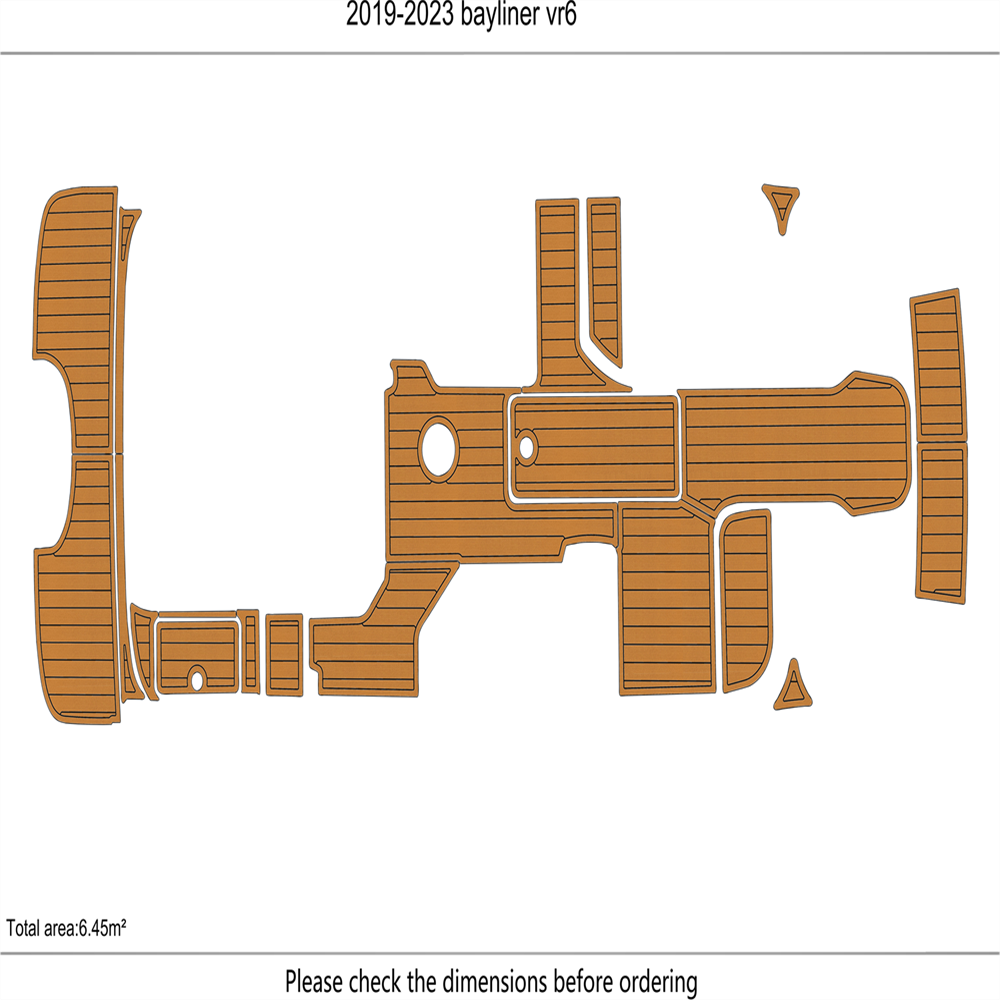 2019-2023 bayliner VR6 Cockpit Pads Boat EVA Foam Faux Teak Deck Flooring