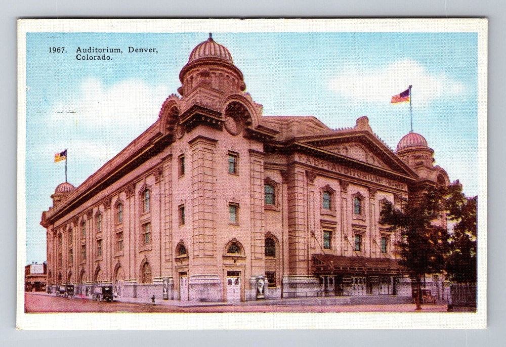Denver CO-Colorado, Auditorium, Antique Vintage Souvenir Postcard