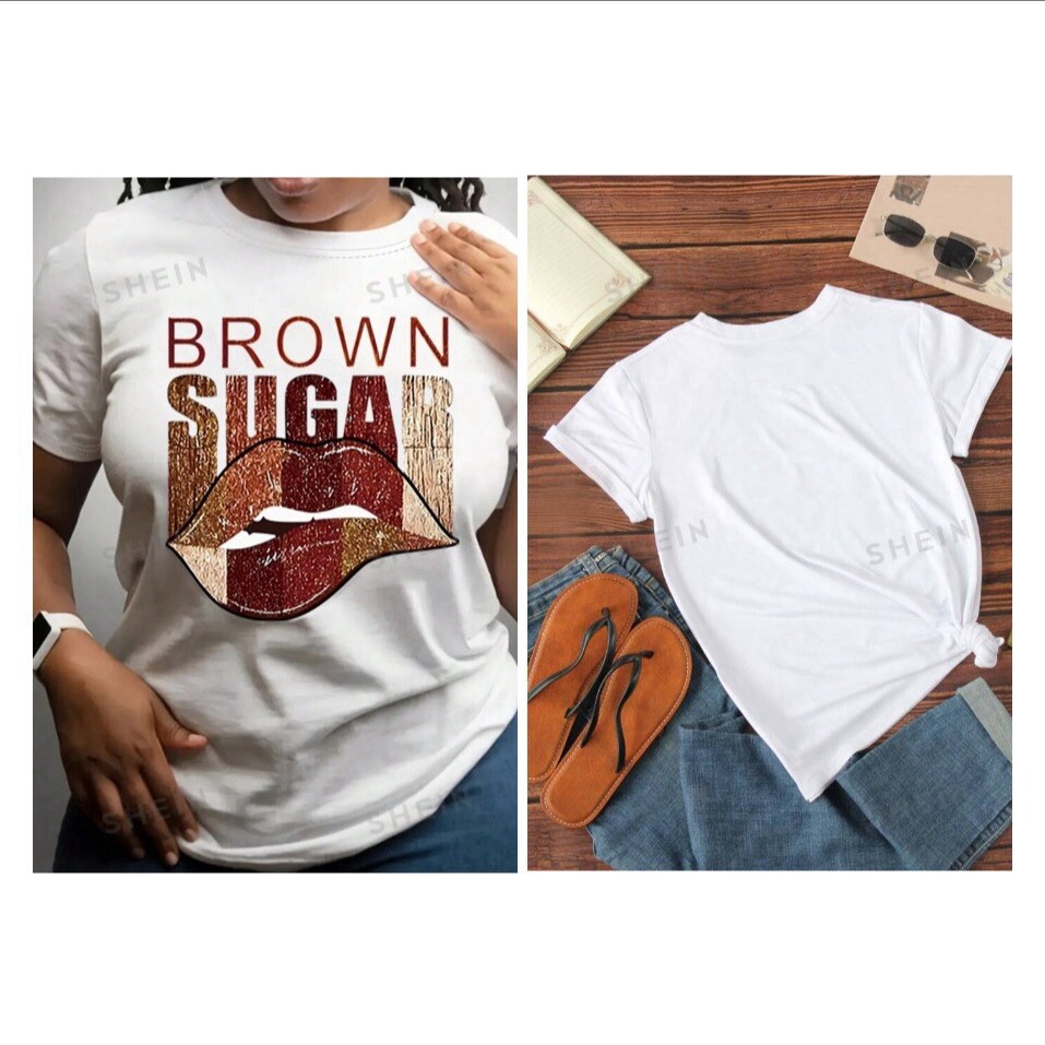 Brown Sugar Lips Graphic Tee for Women - Soft & Stylish