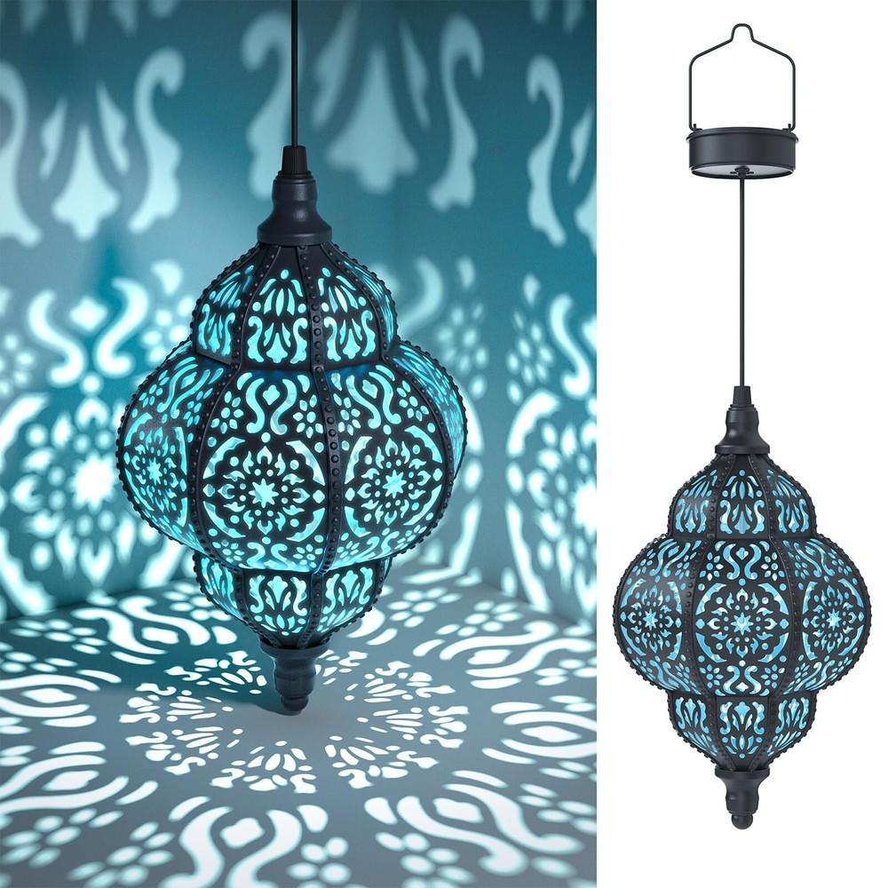 Waterproof Hanging Solar Lanterns for Outdoor Garden Decor Plastic Design
