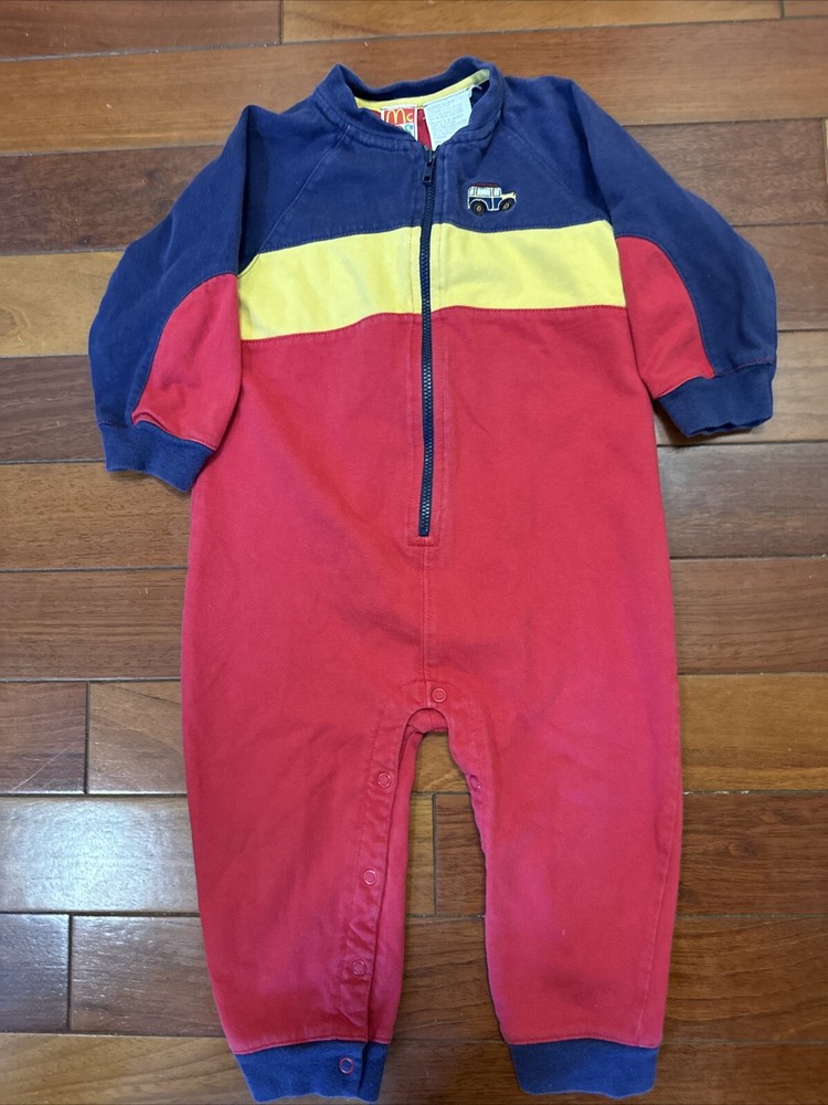 Vintage McKids McDonalds 90s Outfit Kids Child Size 24 Months Blue
