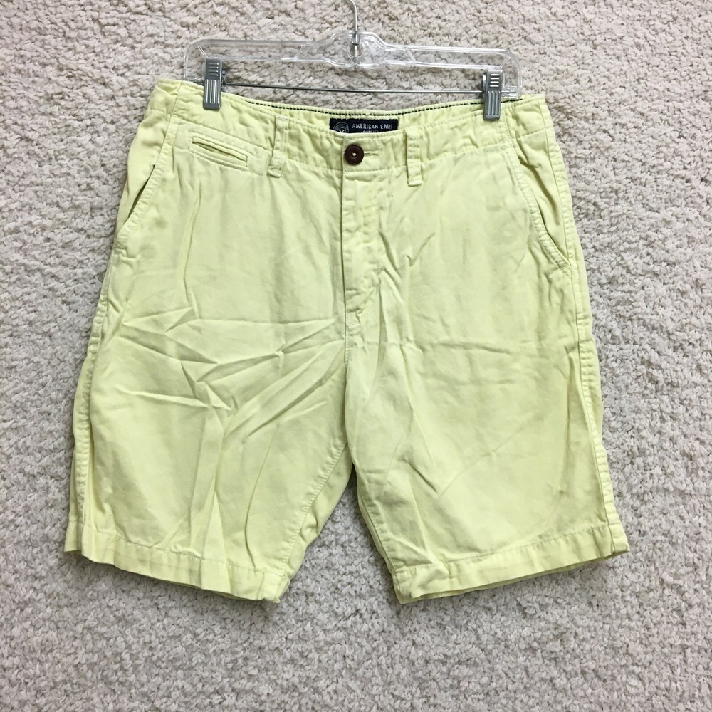 American Eagle Shorts 32 Mens Yellow Classic Chino Flat Front Pockets Modern Fit