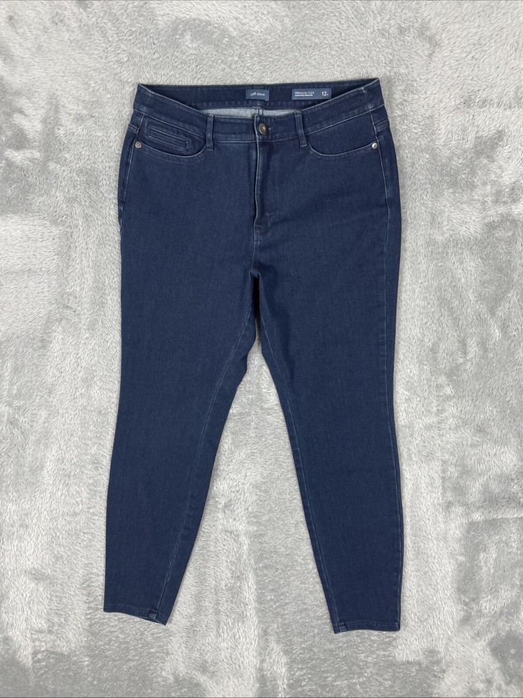 J. Jill Jeans Women's Petite 12P Dark Blue Premium-Flex High Rise Leggings