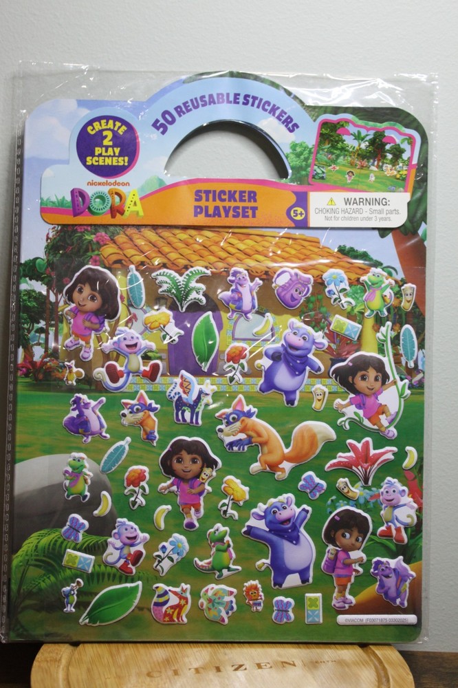 Dora Sticker Playset Nickelodeon 2025 - 50 Reusable Stickers 2 Play Scenes New