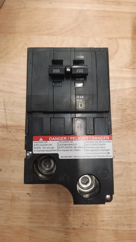 Square D QO2200 200A Two-Pole Circuit Breaker - Black SKU 34273 PPC AC Breaker