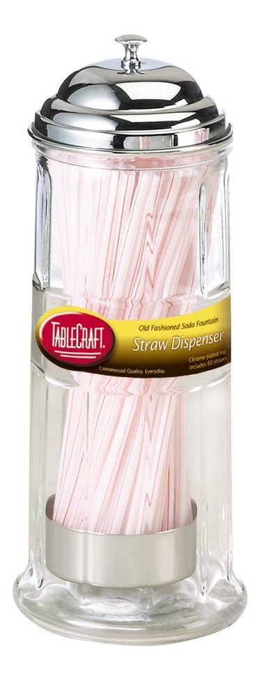 Compact Straw Dispenser with Included Straws  