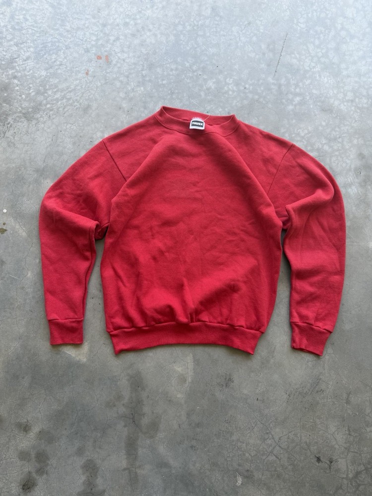 Vintage 90s Tultex Blank Crewneck Red USA L