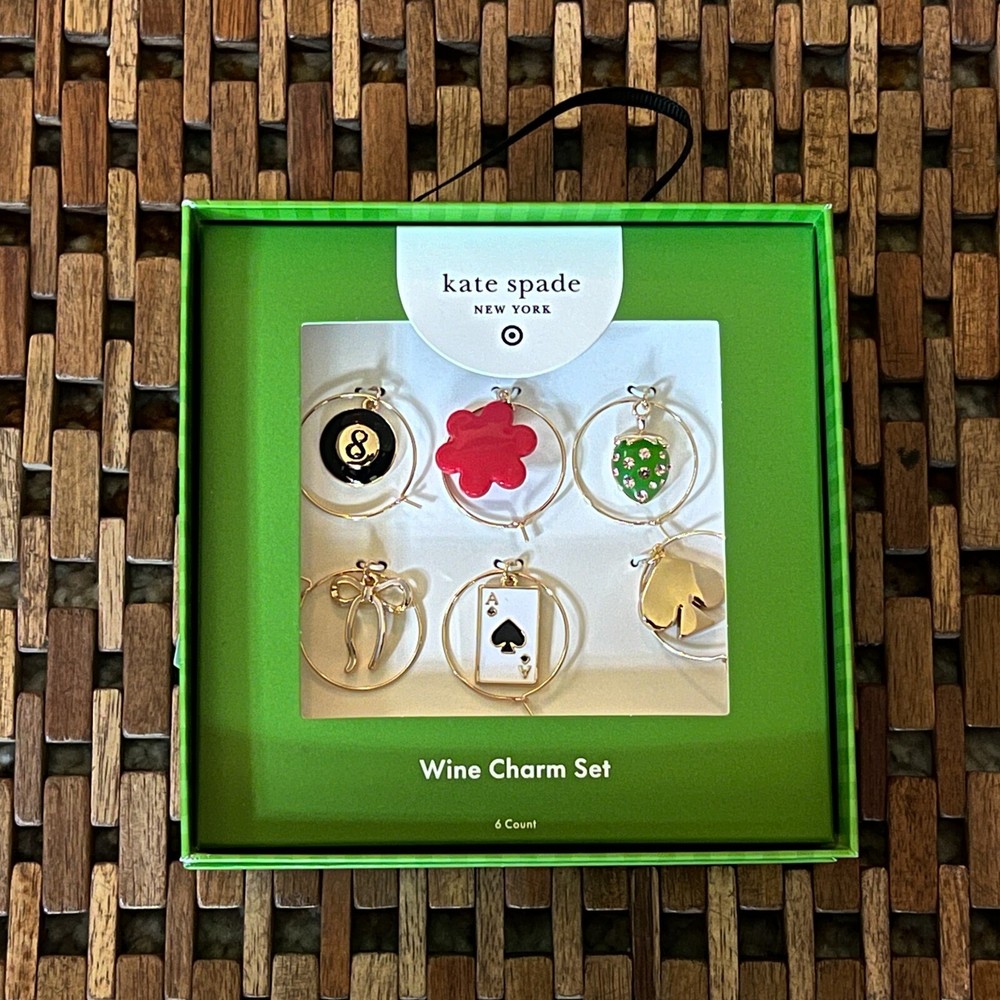 NWT Kate Spade New York x Target Gold Wine Charm Set New