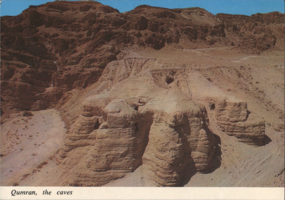 Qumran, Israel Caves, Site of Dead Sea Scrolls Discovery Vintage Postcard