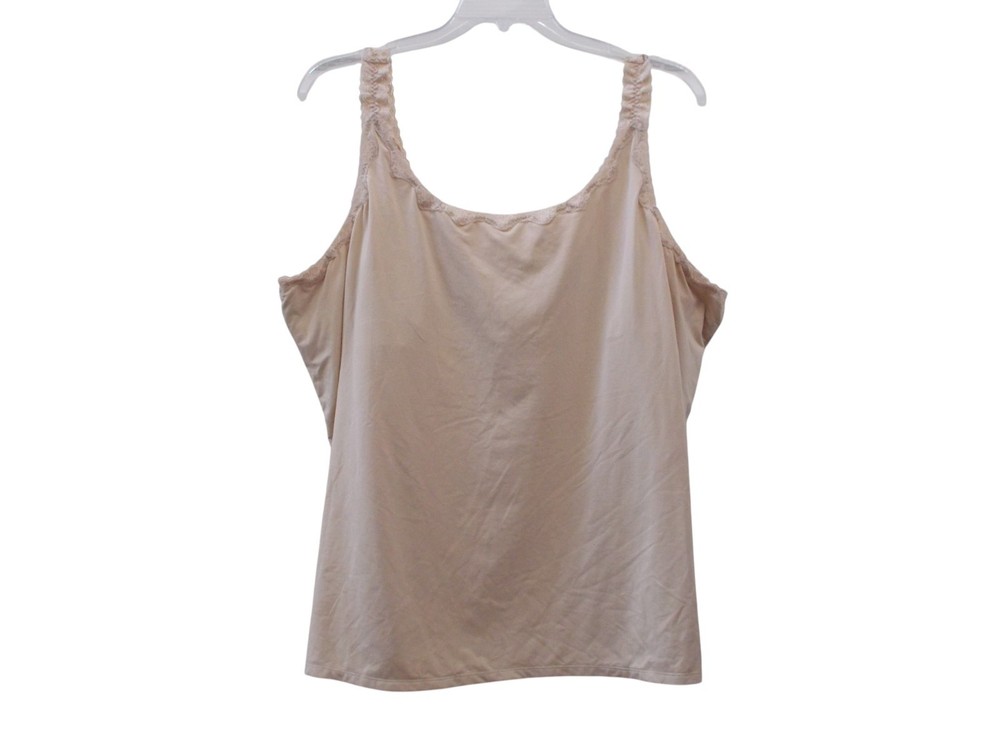 COLDWATER CREEK Beige Lace Trim Cami Tank Top w/ Built in Bra Sz 3X