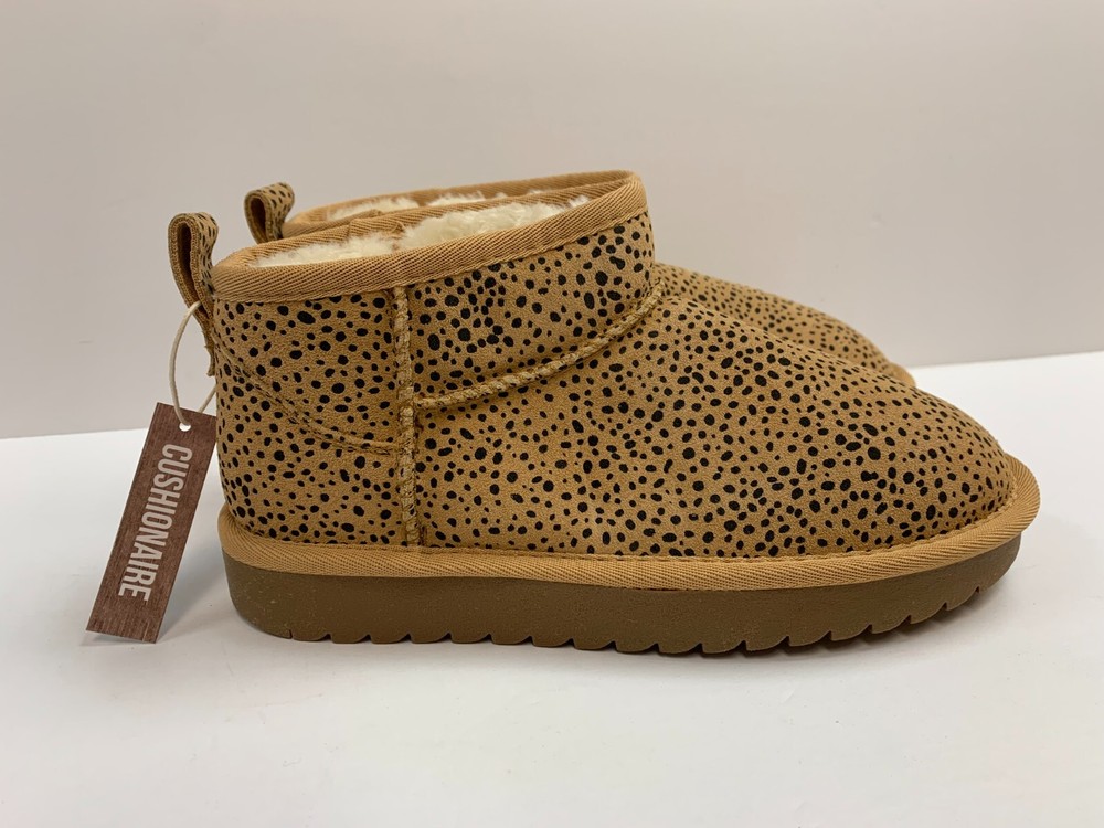 New Cushionaire Womens Hip Genuine Suede Pull On Boot & Memory Foam Cheetah 6.5M