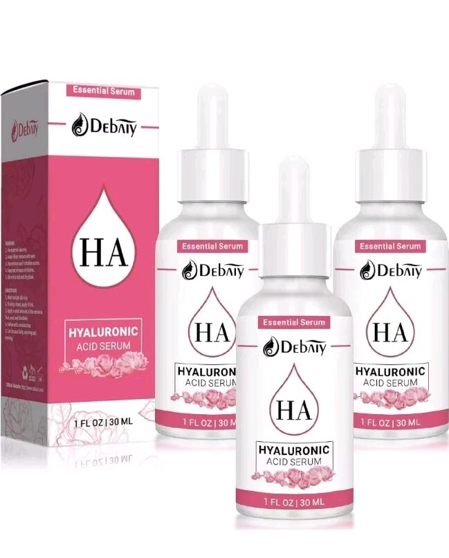3 Debaiy Rose Hyaluronic Acid Anti Aging Wrinkle Hydrating Serum Expires 3/2027