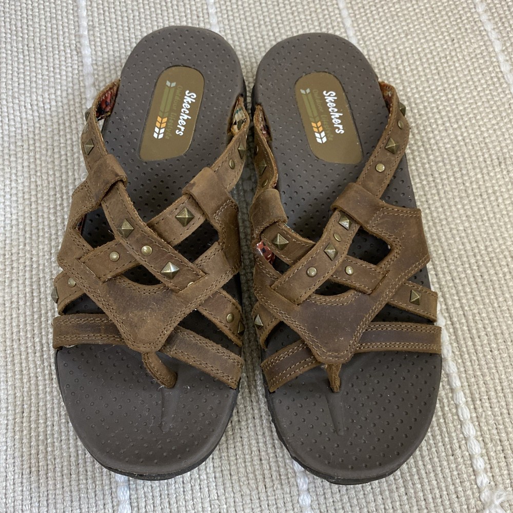 Skechers Arch Support Brown Outdoor Sandals for Women Size 9