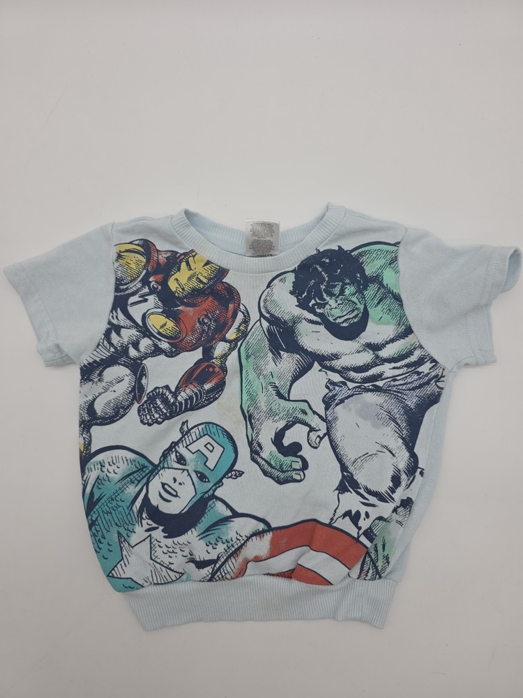 Marvel T-shirt Kids Boys Size 3T Blue Graphic Print Logo .#44071