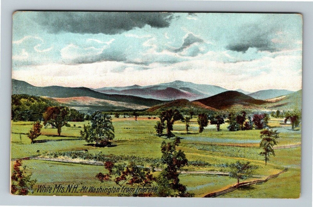 White Mountains NH-New Hampshire Mt Washington From Intervale Vintage Postcard