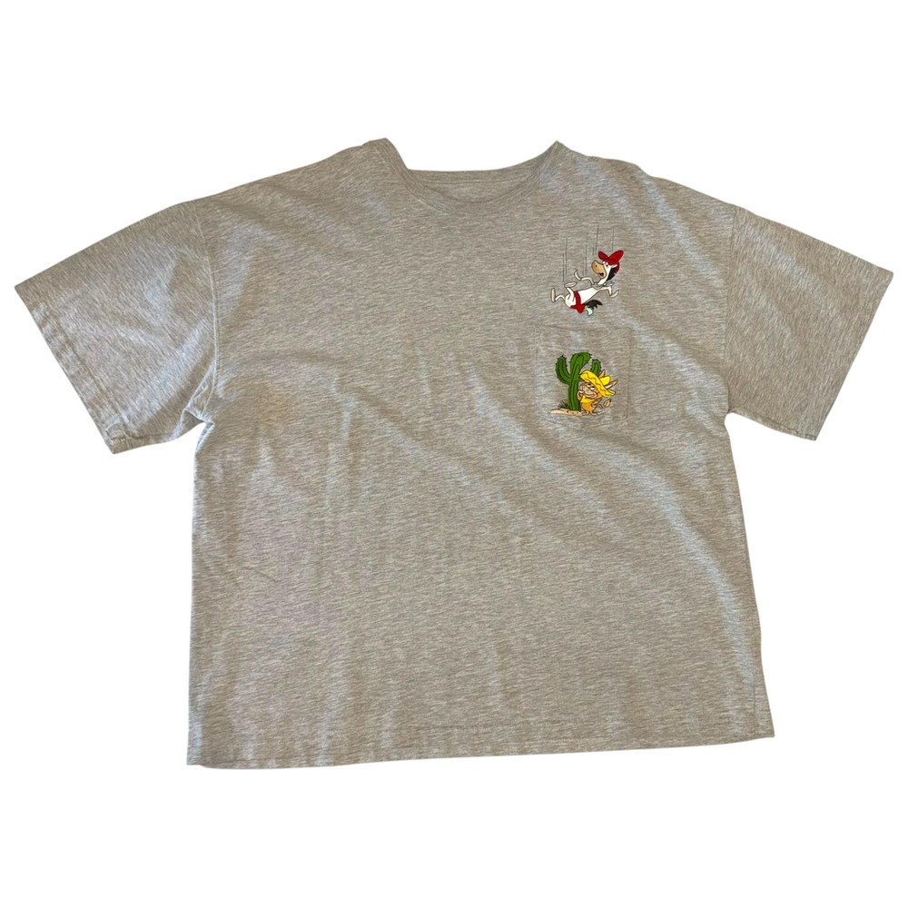Warner Bros - Quick Draw Mcgraw Embroidered Pocket Vintage 90s T-Shirt