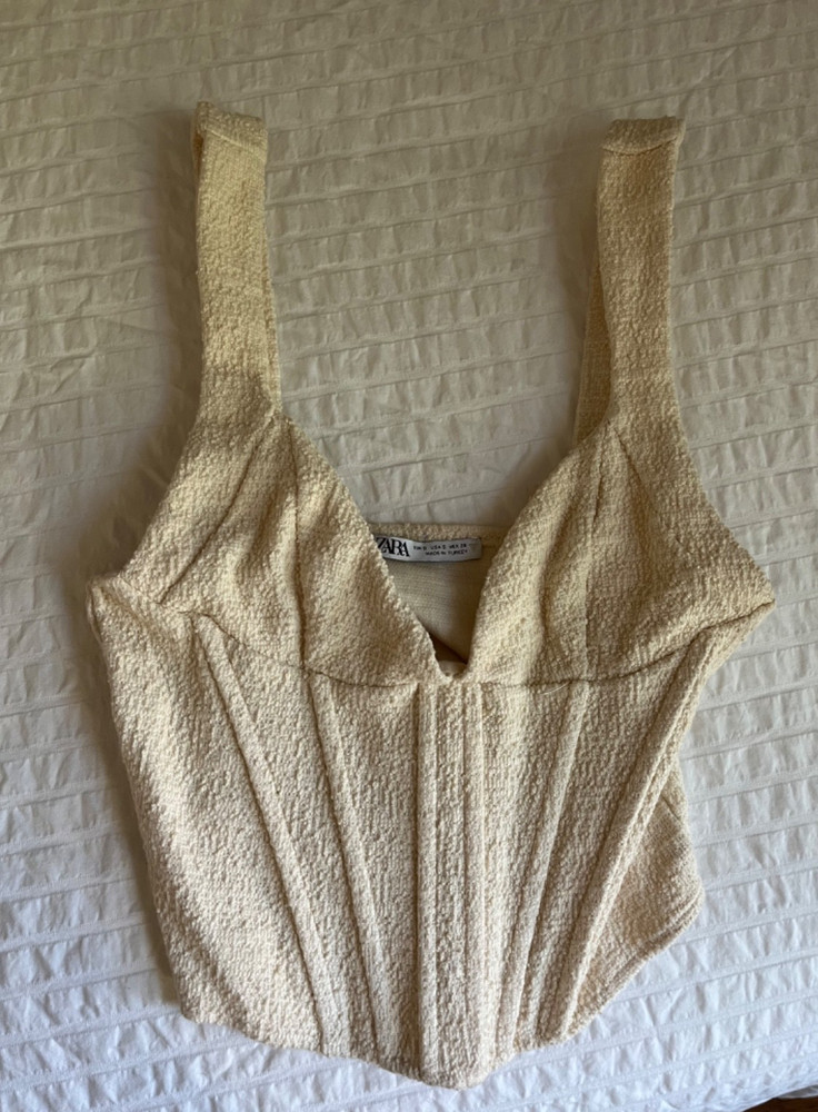 White Zara structured corset Size Small NWOT