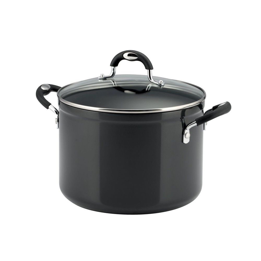 Kitchen cookware，8 Qt Style Gray Non Stick Covered Stock Pot
