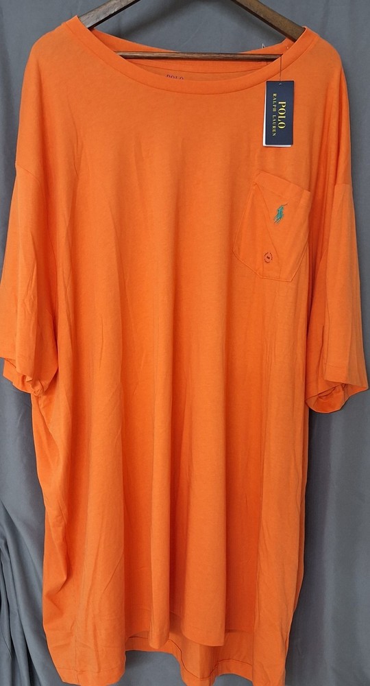 Polo Ralph Lauren Mens Big & Tall White Graphic Logo T-Shirt Size 5XB orange NWT