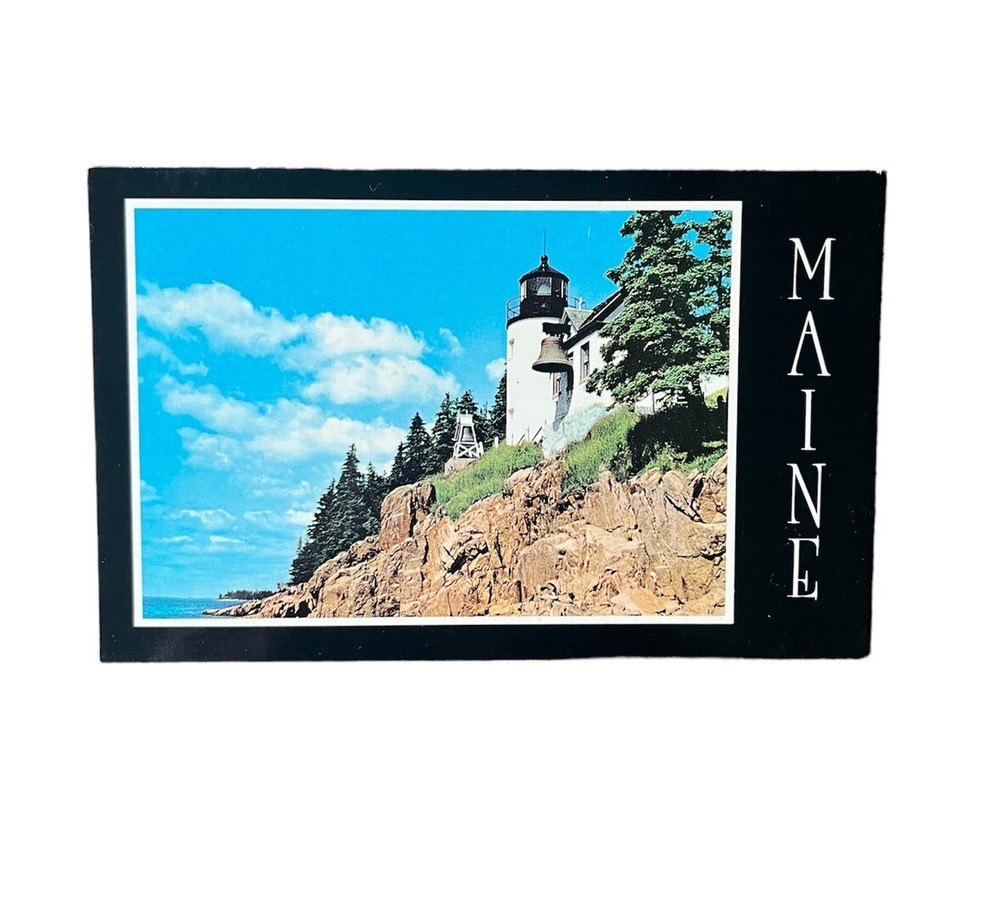 Bass Harbor Light Acadia National Park Mt. Desert Island Maine UNP Postcard-image