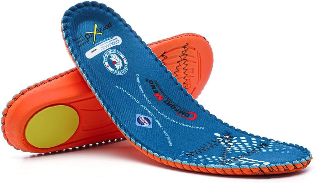 Men'S Arch Support Anti-Fatigue Insole, Blue, 1.5 Inch