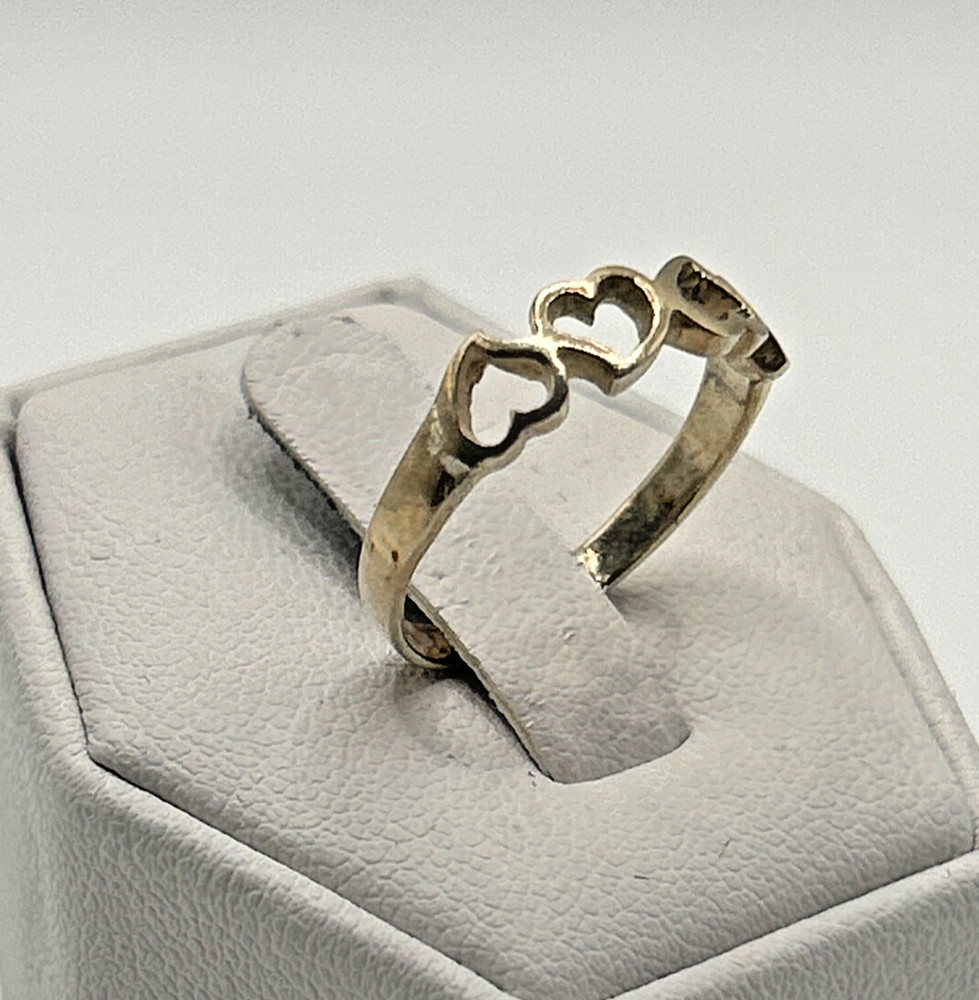 Gold Tone Vintage Sterling Silver Estate Ring Size 6