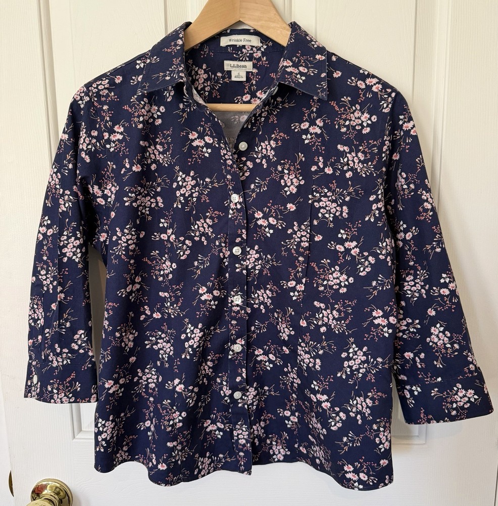 Woman’s L.L. Bean  Button Down Floral Blouse- Small