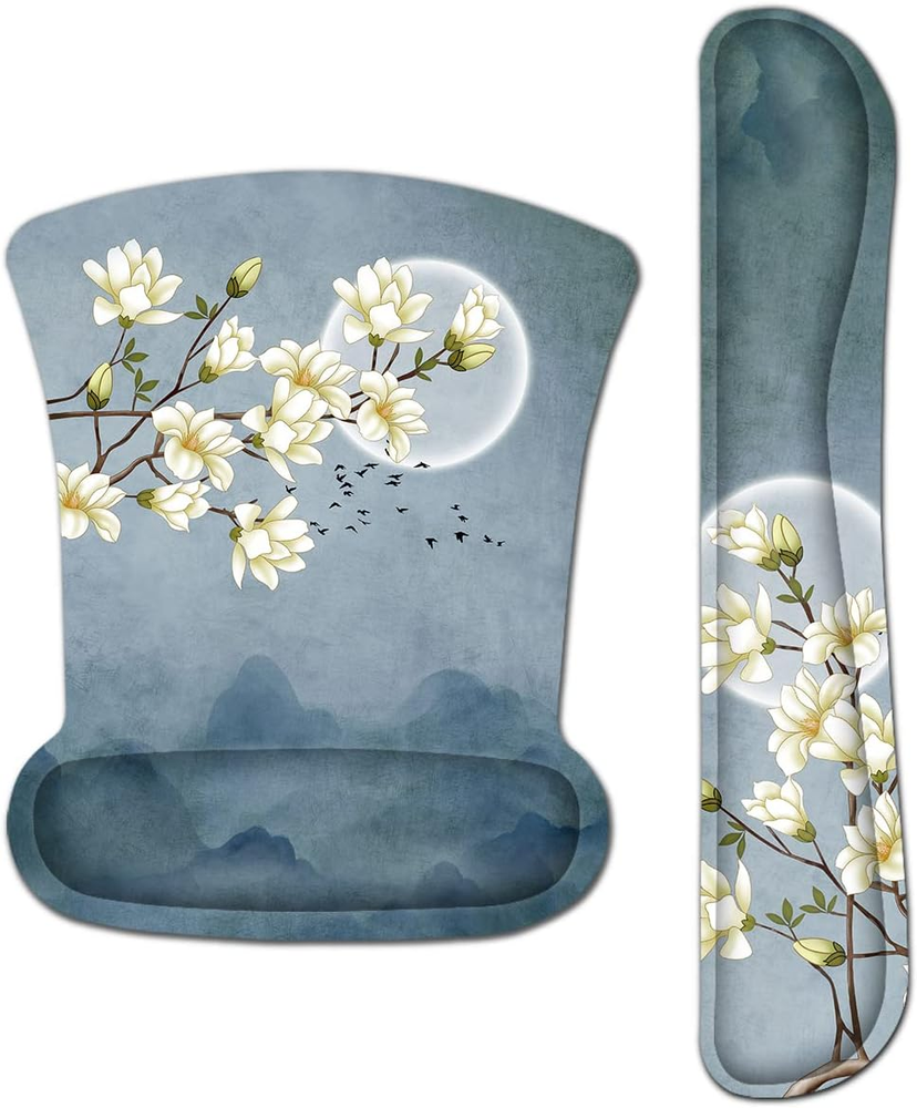 Ergonomic Keyboard and Mouse Wrist Rest Set with Non-Slip Support