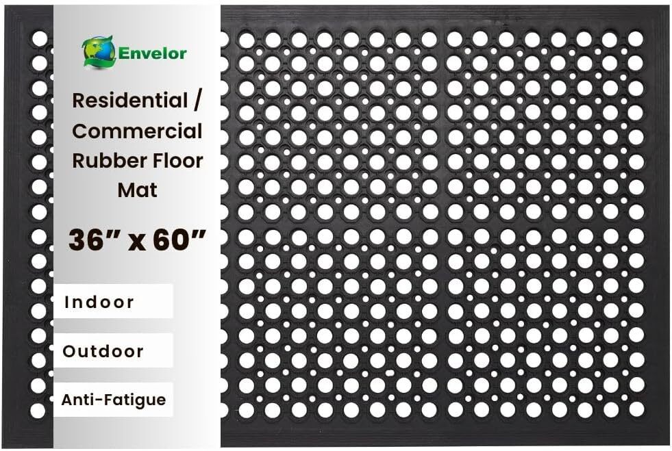 Anti Fatigue Rubber Floor Mat Non-Slip Restaurant Mat  36 x 60 Inches