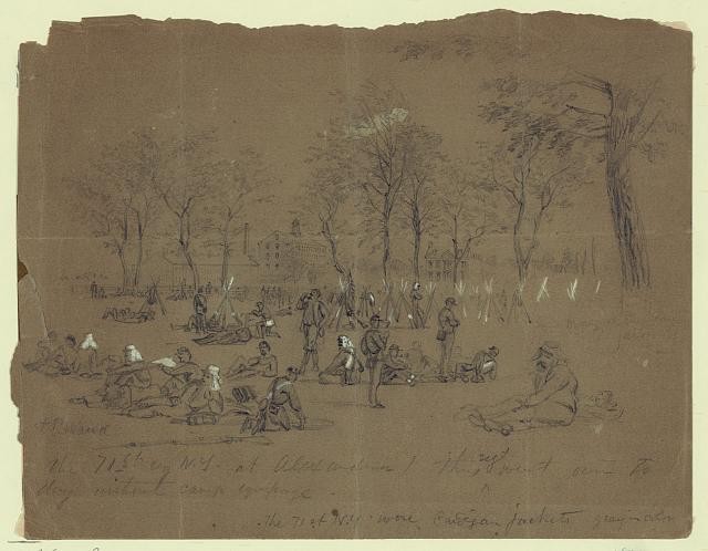 71st New York Regiment,Union Soldiers,Alfred Rudolph Waud,American Civil War