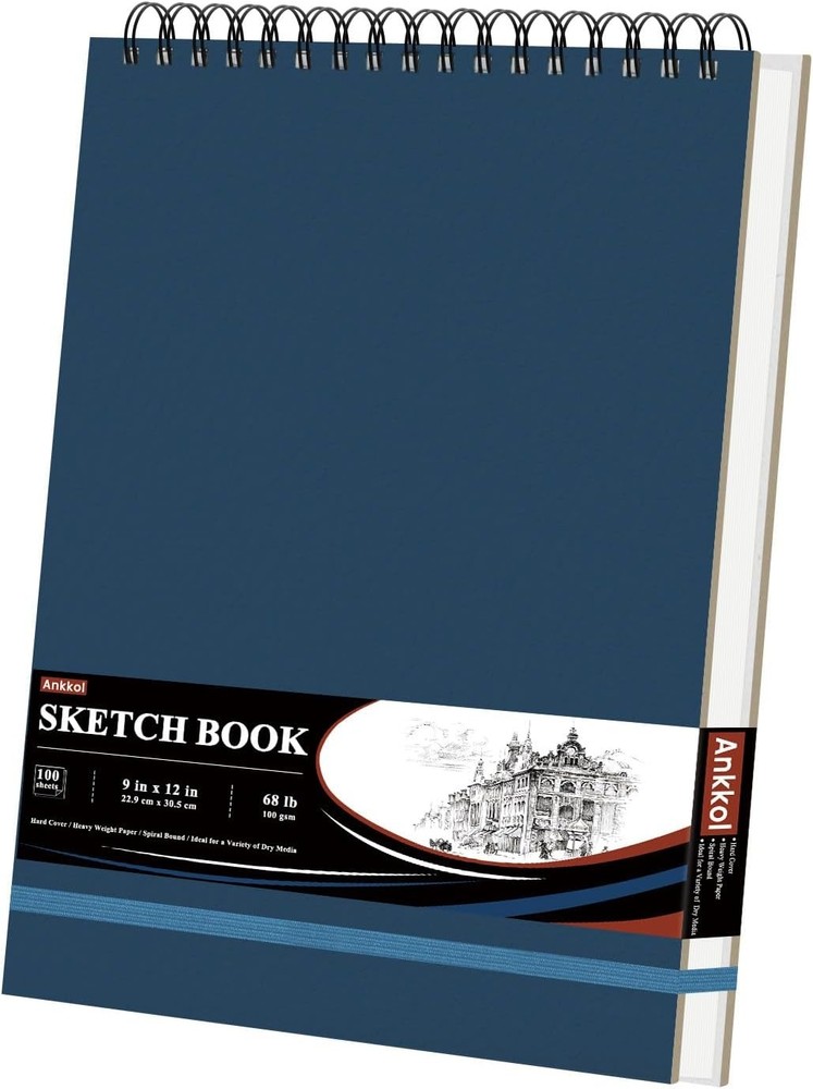 9x12 Sketch Book, Top Spiral Bound Pad for Drawing and Sketching