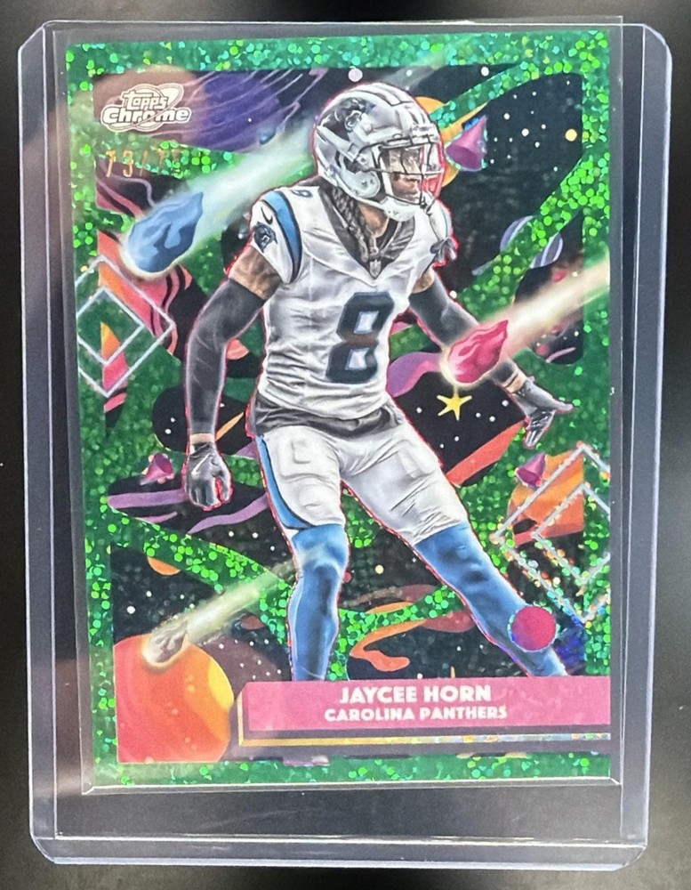 Jaycee Horn 2025 Topps Cosmic Chrome Football Green Space Dust Refractor /75