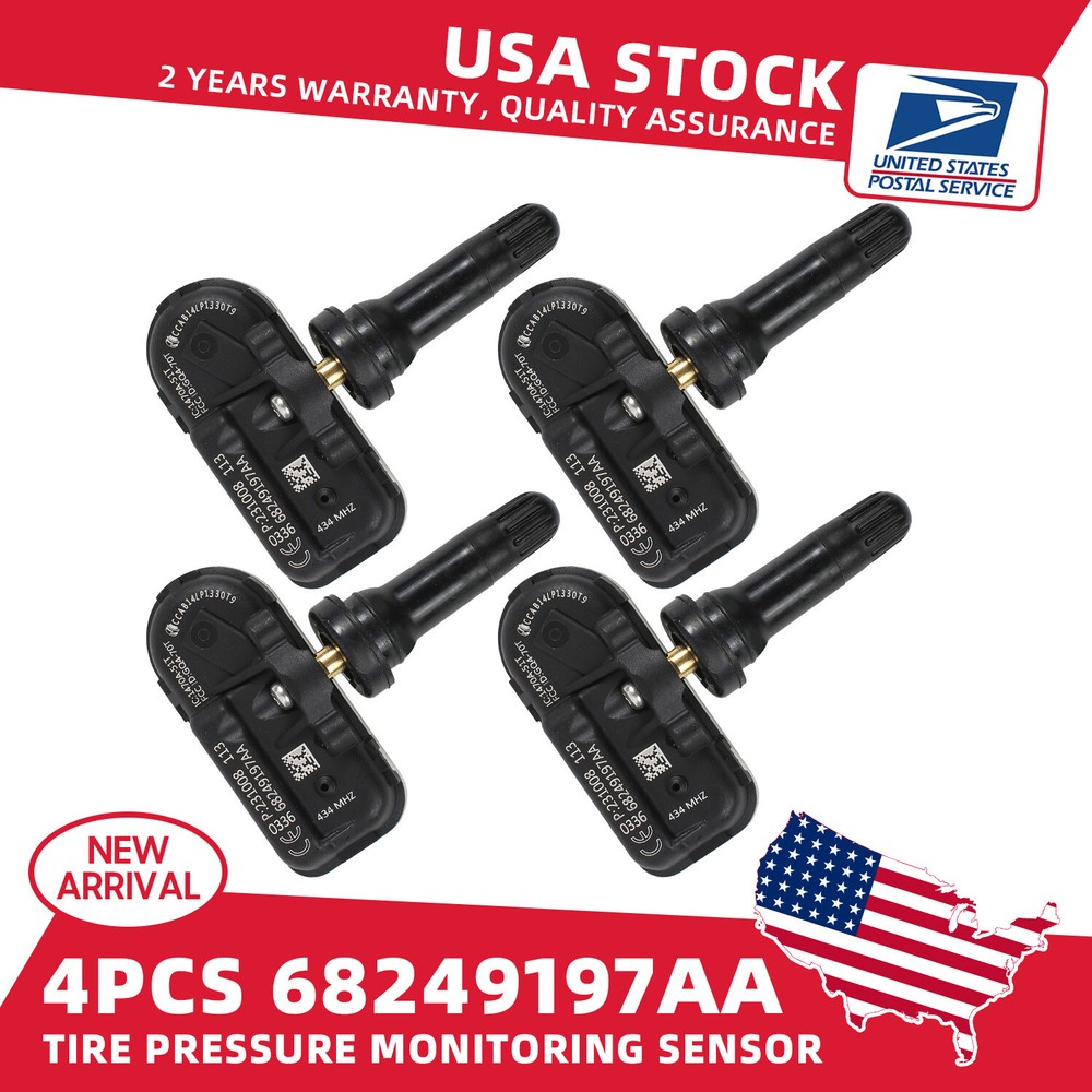 4 Dodge Ram TPMS Sensors 68249197AA/68249197AB for 1500 2500 3500 Tire Pressure Monitoring