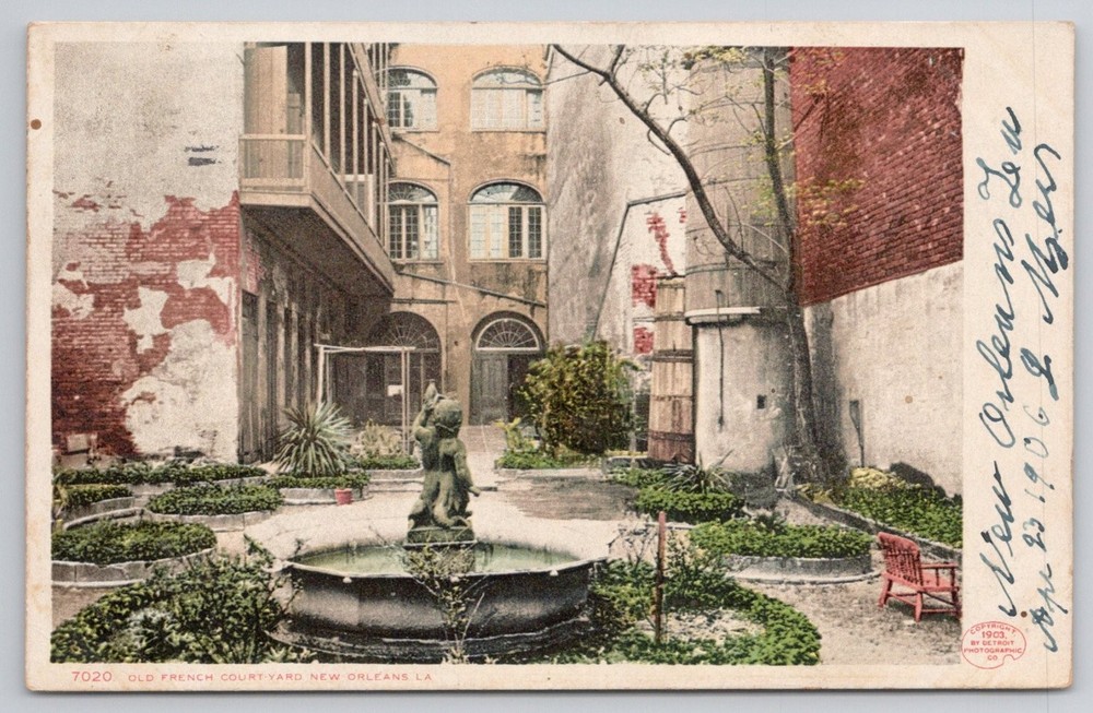 New Orleans LA Old French Courtyard Detroit Publishing 1903 Postcard 1906