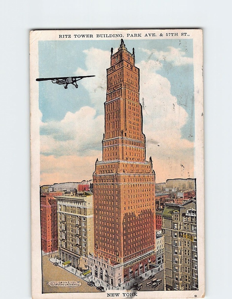 Postcard Ritz Tower Building Park Avenue & 57th Street NYC New York City USA