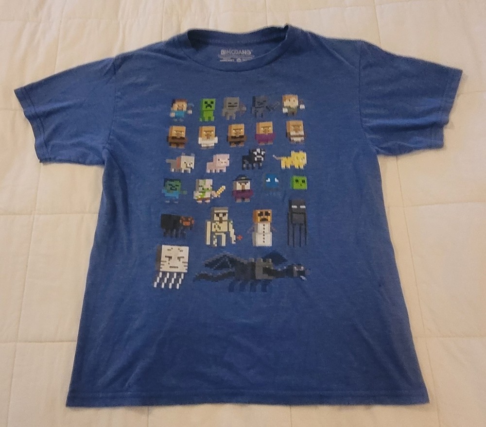 Minecraft blue t-shirt  XL 14/16