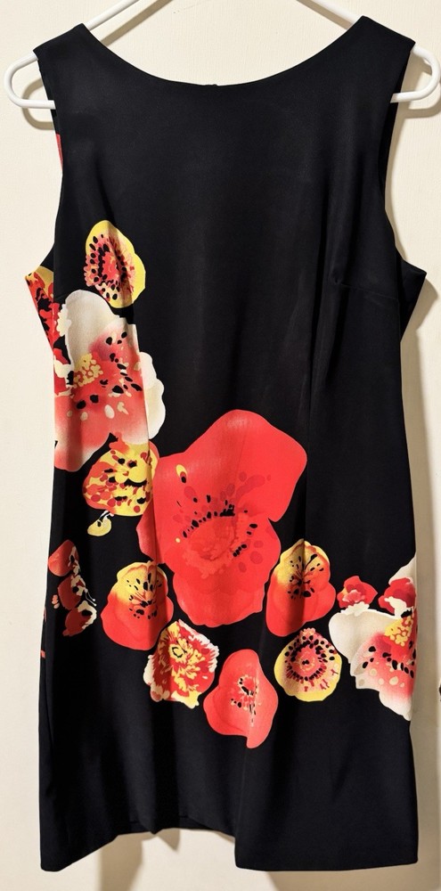 AGB Studio Women’s 12 Floral Sleeveless Dress Black Cocktail Stretchy