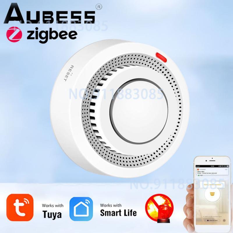Tuya Zigbee Smart Smoke Detector Smart Life APP Remote Control Fire Alarm Home S