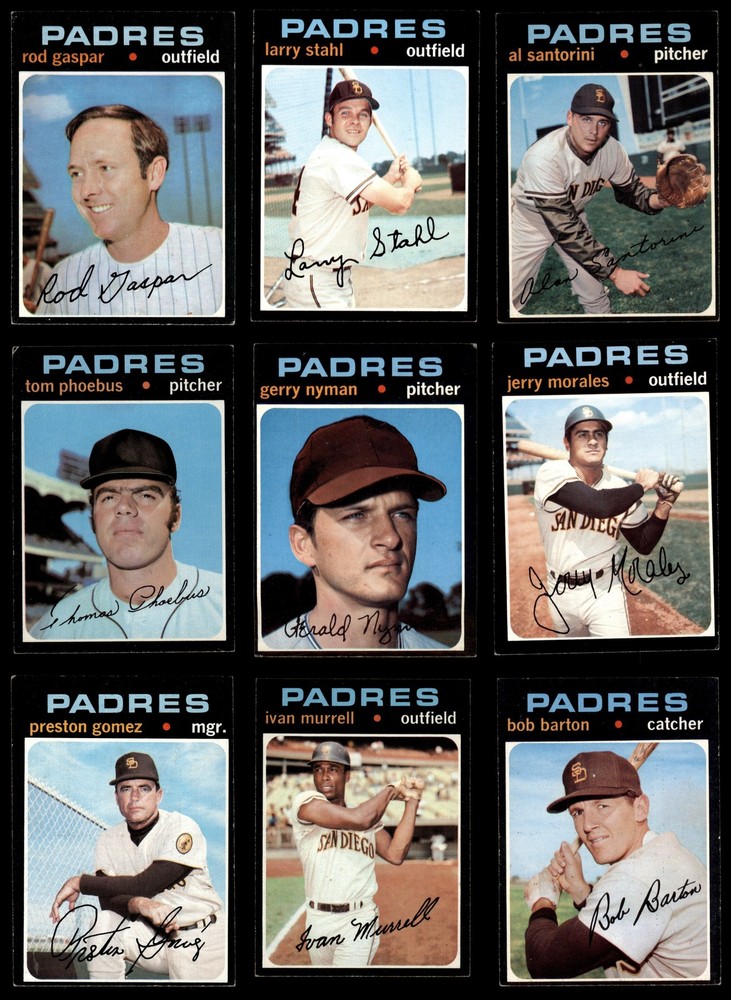 1971 Topps San Diego Padres Team Set 4.5 - VG/EX+ 7219775