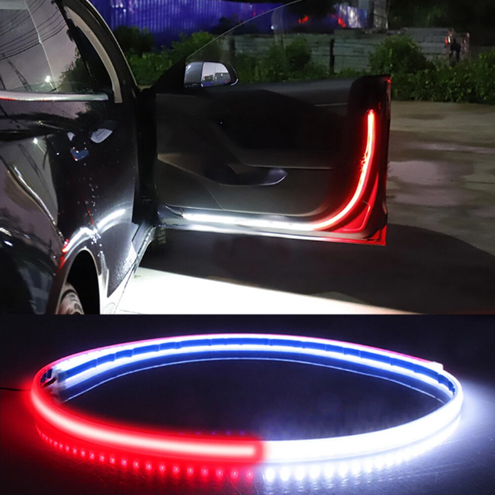 1 Pair Car Door Open Warning Lamp Flowing Flashing LED Lights Strip Accessories