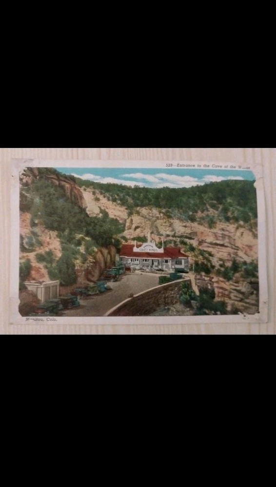 Entrance to the Cave of the Winds ~ Manitou CO ~VTG~Vintage 1930s Linen Postcard