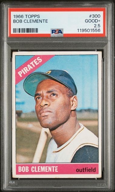 1966 Topps #300 ROBERTO CLEMENTE PSA 2.5 (PERFECT CENTERING) AMAZING EYE APPEAL