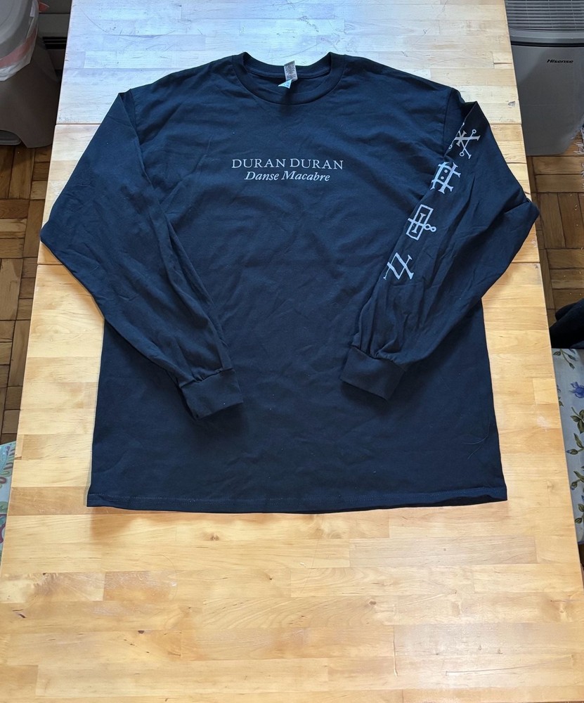 Duran Duran Danse Macabre Sigil Black Long Sleeve T-Shirt Size XL